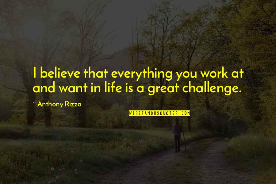 Dissociated Ions Quotes By Anthony Rizzo: I believe that everything you work at and