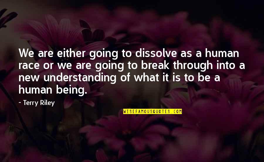 Dissolve Quotes By Terry Riley: We are either going to dissolve as a Dissolve Quotes By Terry Riley: We are either going to dissolve as a