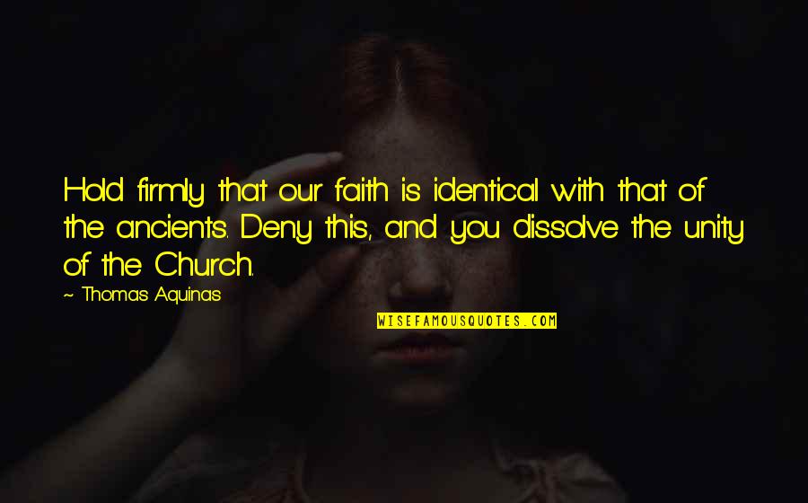 Dissolve Quotes By Thomas Aquinas: Hold firmly that our faith is identical with