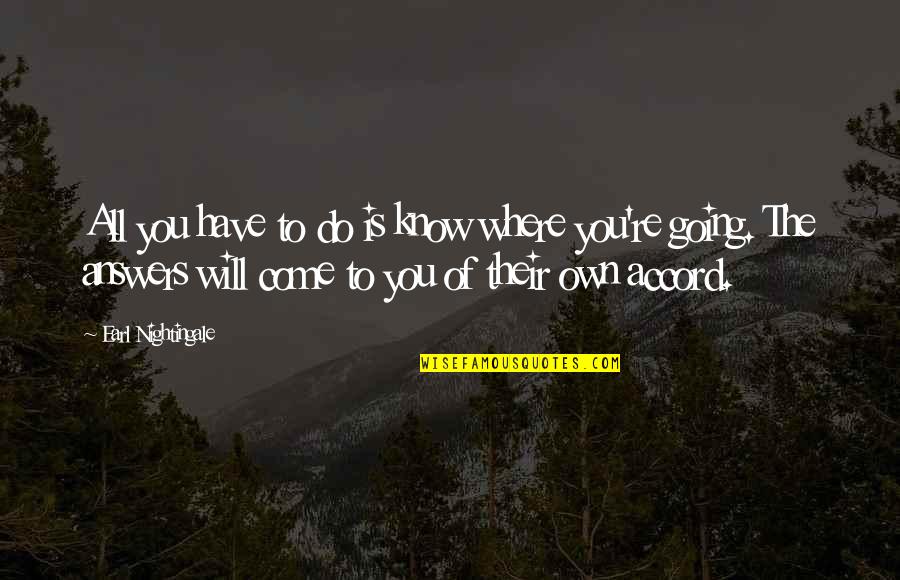 Dissuasion Synonym Quotes By Earl Nightingale: All you have to do is know where