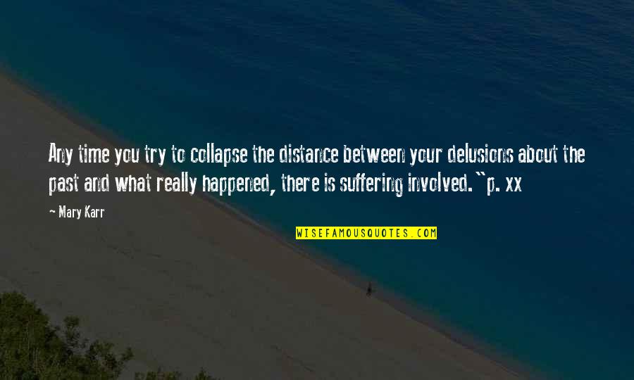 Distance Between Quotes By Mary Karr: Any time you try to collapse the distance