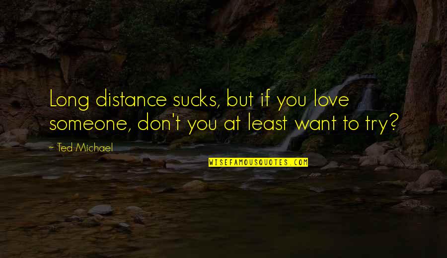 Distance But Love Quotes By Ted Michael: Long distance sucks, but if you love someone,