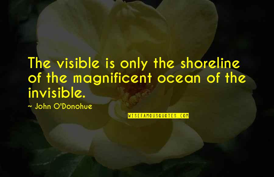 Distance Friendship Quotes By John O'Donohue: The visible is only the shoreline of the