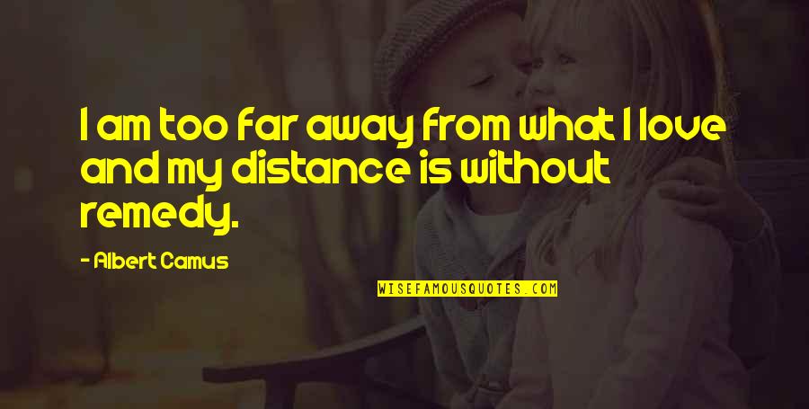 Distance From Your Love Quotes By Albert Camus: I am too far away from what I
