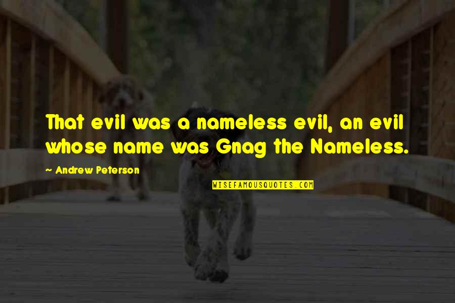 Distance Learning Quotes By Andrew Peterson: That evil was a nameless evil, an evil