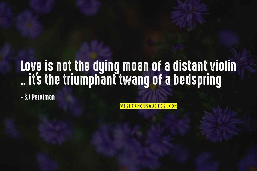 Distant Love Quotes By S.J Perelman: Love is not the dying moan of a