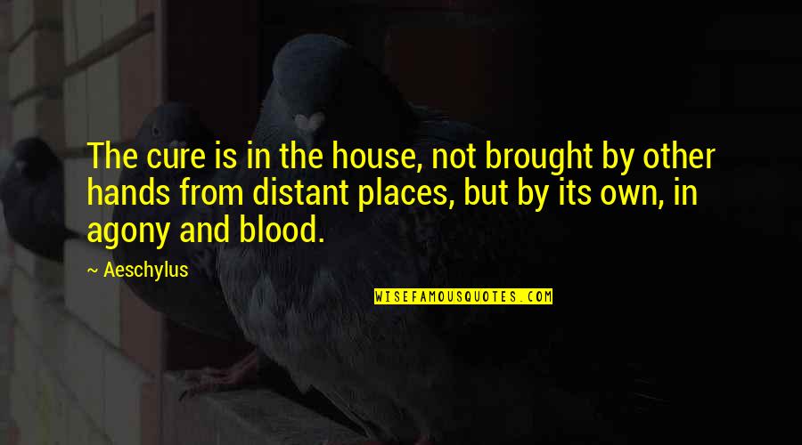 Distant Places Quotes By Aeschylus: The cure is in the house, not brought Distant Places Quotes By Aeschylus: The cure is in the house, not brought