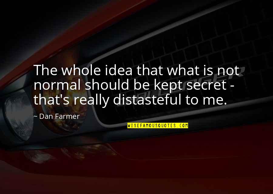 Distasteful Quotes By Dan Farmer: The whole idea that what is not normal