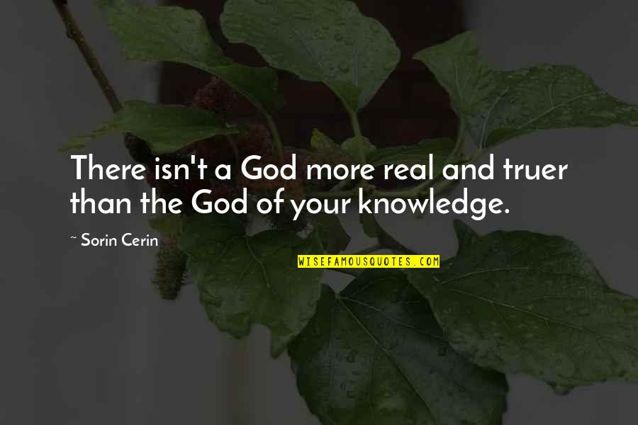 Distastefully Quotes By Sorin Cerin: There isn't a God more real and truer