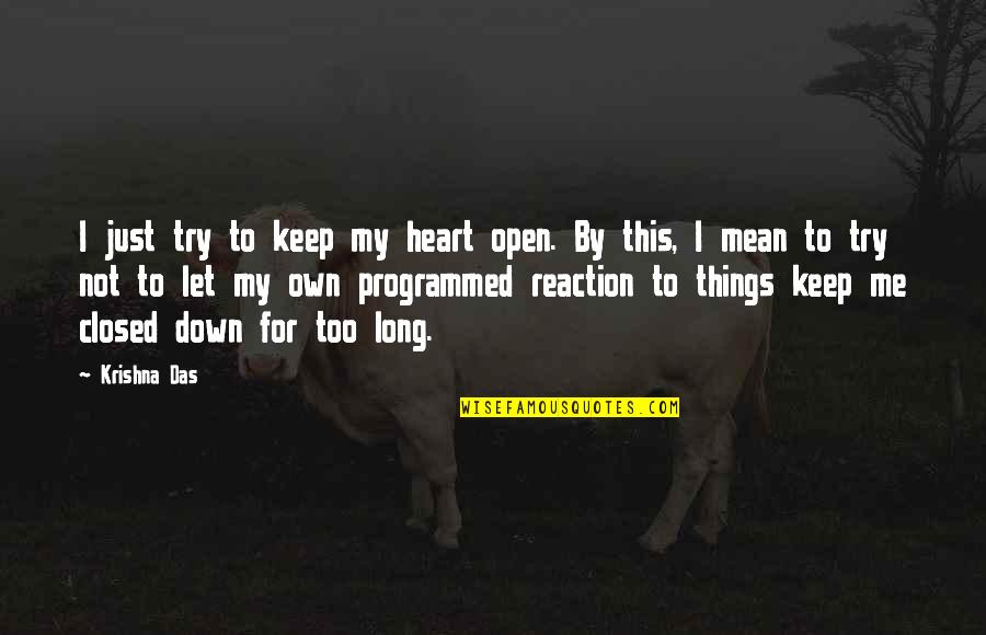 Distates Quotes By Krishna Das: I just try to keep my heart open.