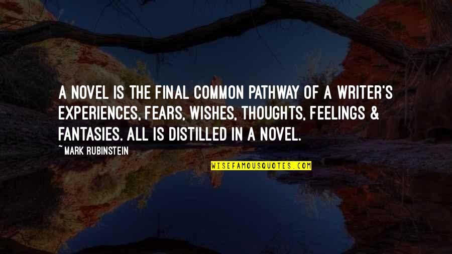 Distilled Quotes By Mark Rubinstein: A novel is the final common pathway of