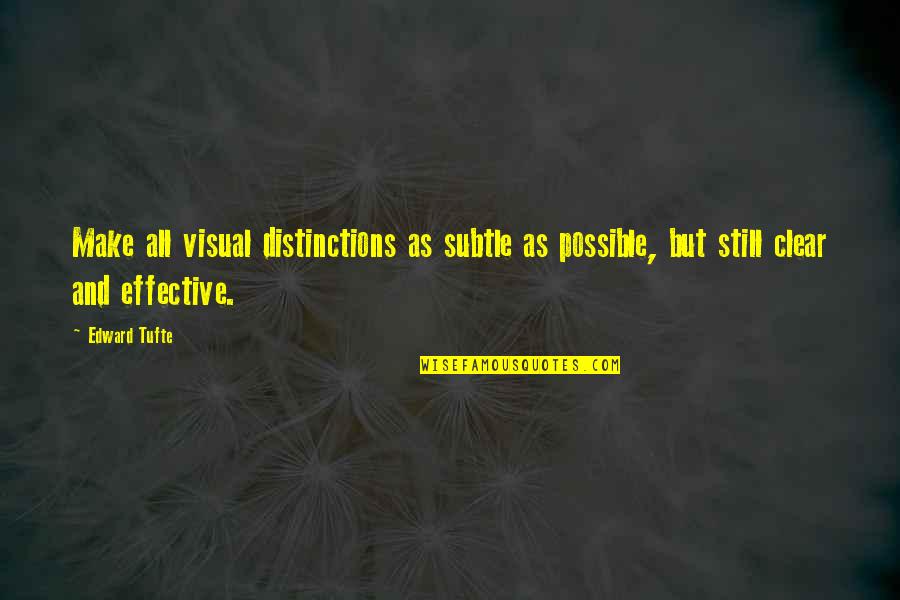 Distinction Quotes By Edward Tufte: Make all visual distinctions as subtle as possible,