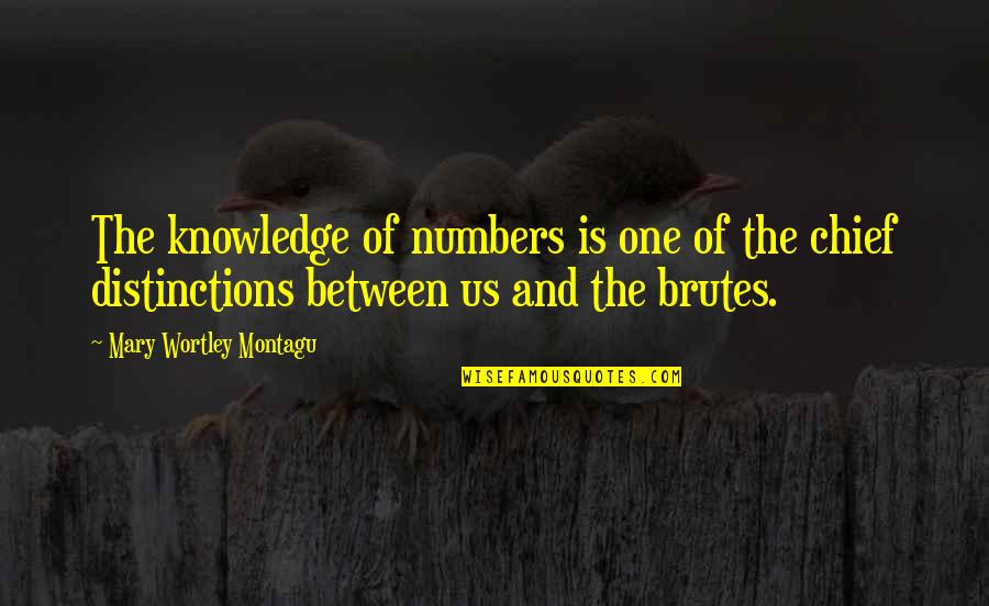 Distinction Quotes By Mary Wortley Montagu: The knowledge of numbers is one of the