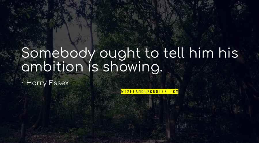 Distinshls Quotes By Harry Essex: Somebody ought to tell him his ambition is Distinshls Quotes By Harry Essex: Somebody ought to tell him his ambition is