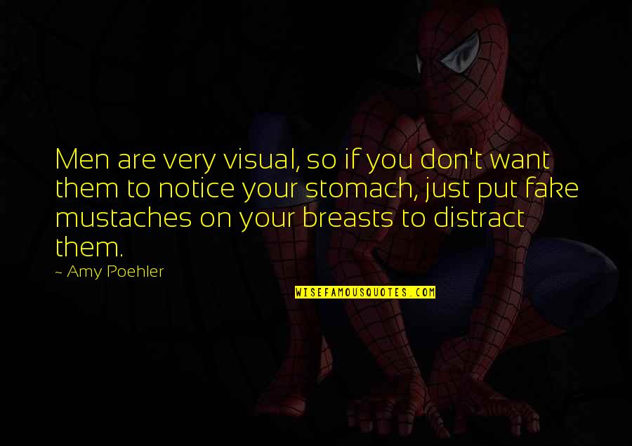 Distract Quotes By Amy Poehler: Men are very visual, so if you don't