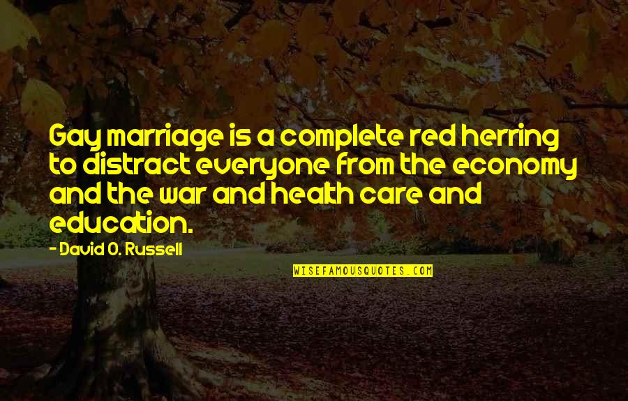 Distract Quotes By David O. Russell: Gay marriage is a complete red herring to