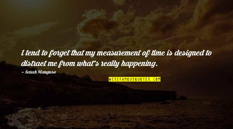 Distract Quotes By Sarah Manguso: I tend to forget that my measurement of