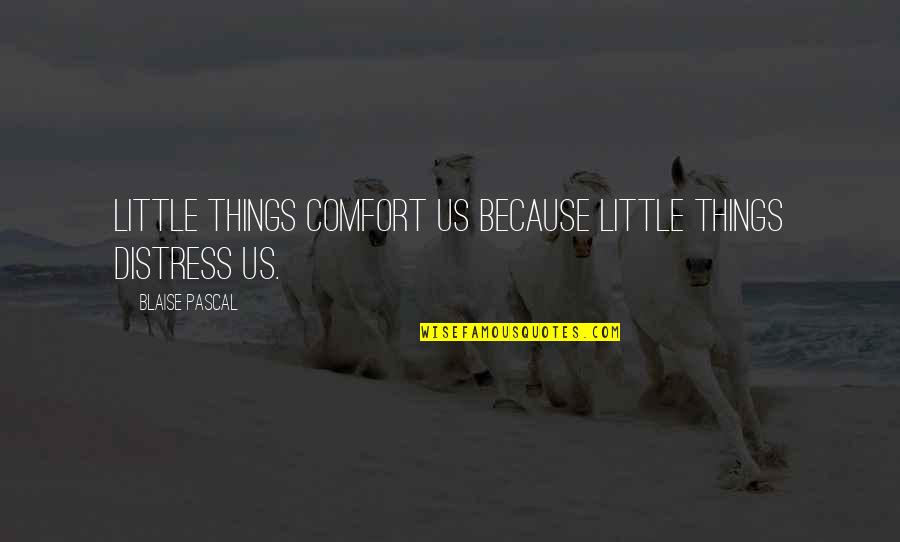 Distress Quotes By Blaise Pascal: Little things comfort us because little things distress