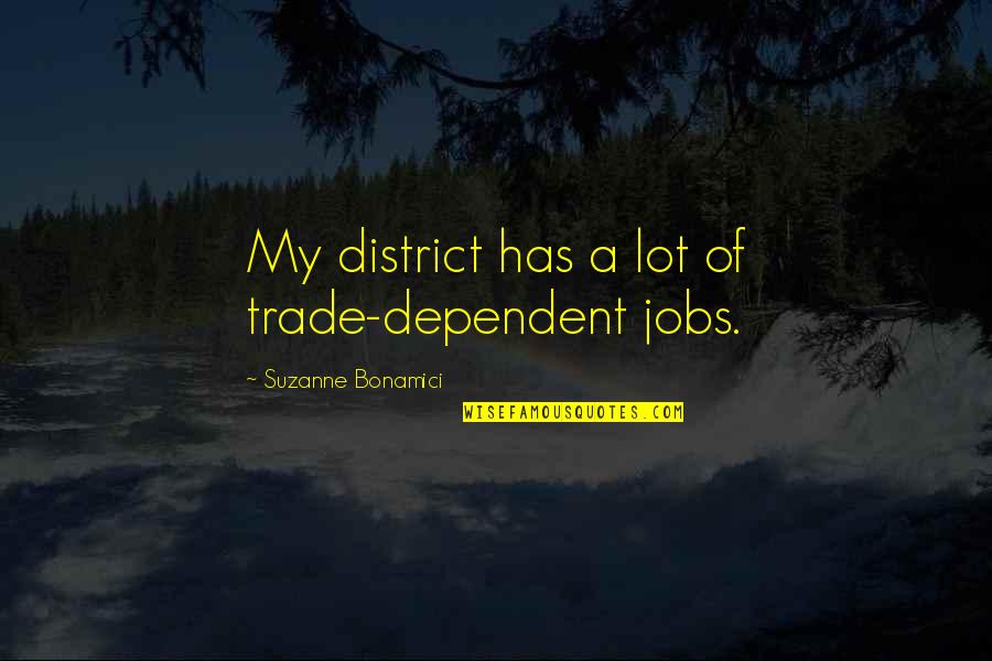 District 4 Quotes By Suzanne Bonamici: My district has a lot of trade-dependent jobs. District 4 Quotes By Suzanne Bonamici: My district has a lot of trade-dependent jobs.
