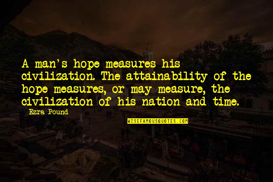 Distrusted The Common Quotes By Ezra Pound: A man's hope measures his civilization. The attainability