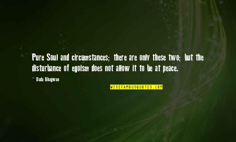 Disturbance Quotes Quotes By Dada Bhagwan: Pure Soul and circumstances; there are only these