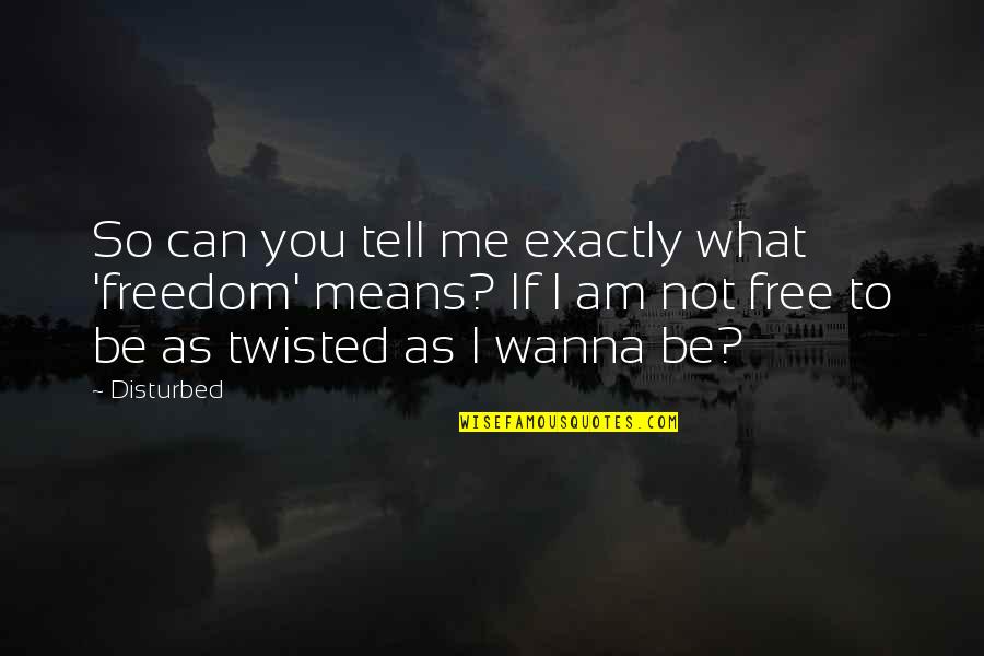 Disturbed Indestructible Quotes By Disturbed: So can you tell me exactly what 'freedom'