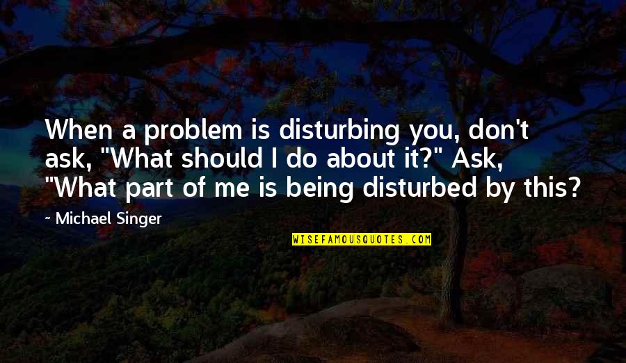Disturbing Quotes By Michael Singer: When a problem is disturbing you, don't ask,