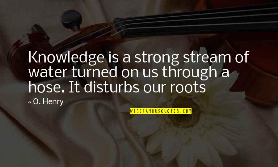 Disturbs Quotes By O. Henry: Knowledge is a strong stream of water turned