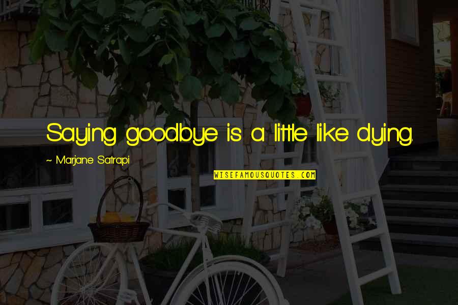 Dita Von Tesse Quotes By Marjane Satrapi: Saying goodbye is a little like dying.