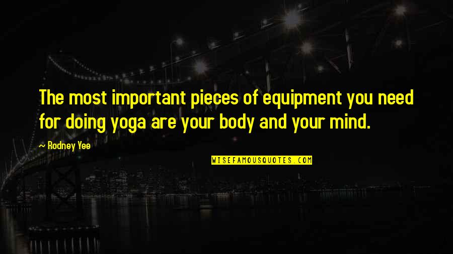 Ditengah Membuang Quotes By Rodney Yee: The most important pieces of equipment you need