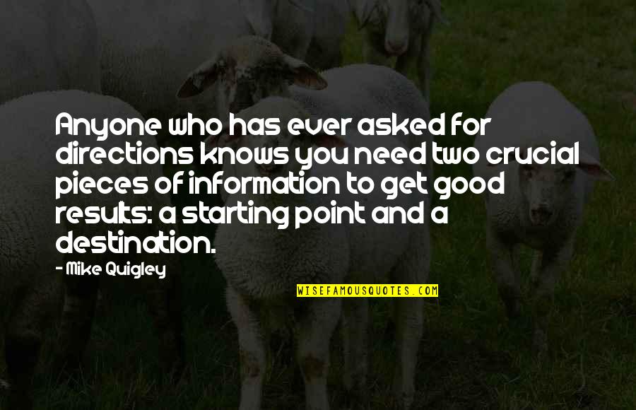 Dites Moi Quotes By Mike Quigley: Anyone who has ever asked for directions knows