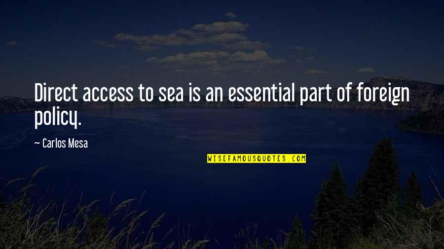 Dithyrambs Theater Quotes By Carlos Mesa: Direct access to sea is an essential part