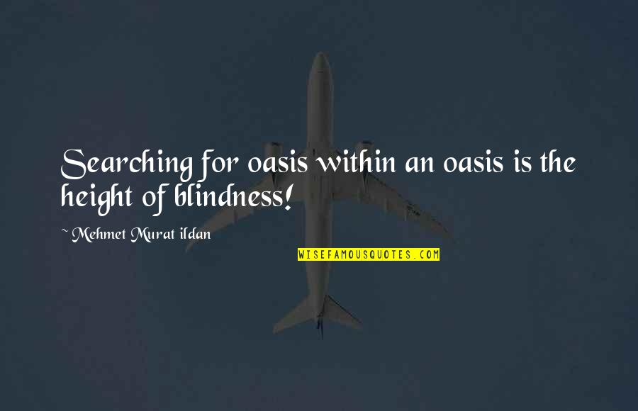 Ditirambos Quotes By Mehmet Murat Ildan: Searching for oasis within an oasis is the