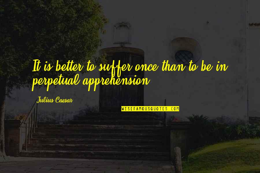 Ditlow Quotes By Julius Caesar: It is better to suffer once than to