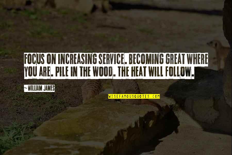 Ditunjukkan Atau Quotes By William James: Focus on increasing service. Becoming great where you Ditunjukkan Atau Quotes By William James: Focus on increasing service. Becoming great where you