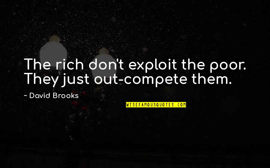 Diuresis Quotes By David Brooks: The rich don't exploit the poor. They just Diuresis Quotes By David Brooks: The rich don't exploit the poor. They just