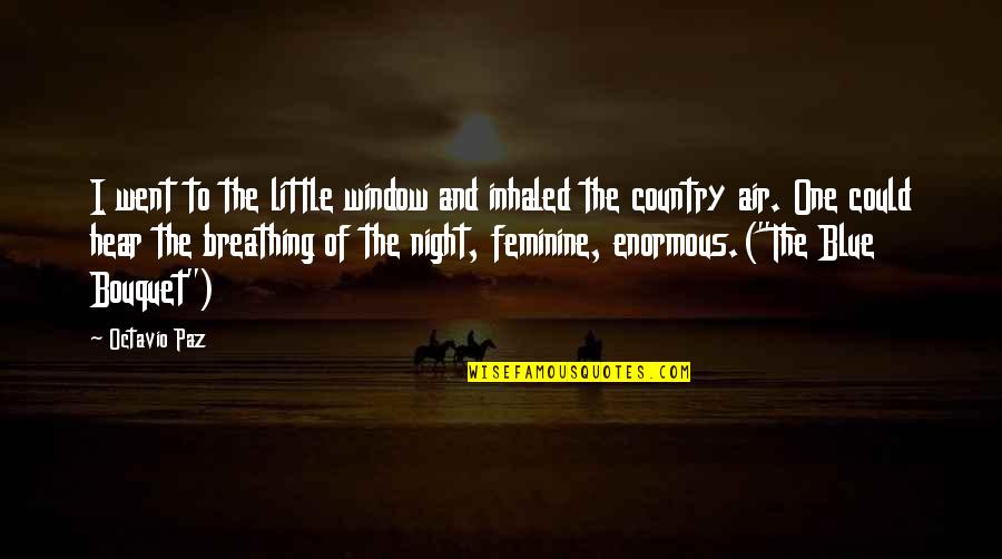 Diva 1981 Quotes By Octavio Paz: I went to the little window and inhaled Diva 1981 Quotes By Octavio Paz: I went to the little window and inhaled