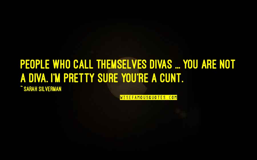 Divas Quotes By Sarah Silverman: People who call themselves divas ... you are