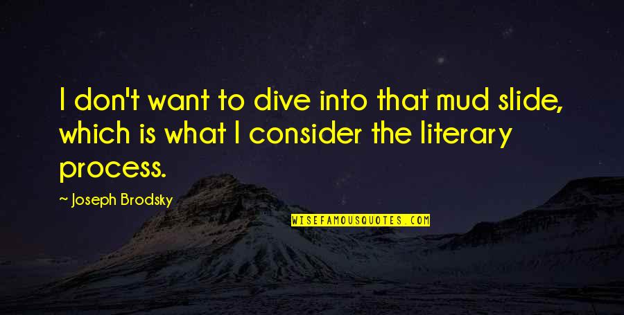 Dive Into Quotes By Joseph Brodsky: I don't want to dive into that mud