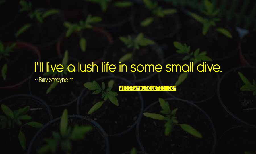 Dive Quotes By Billy Strayhorn: I'll live a lush life in some small