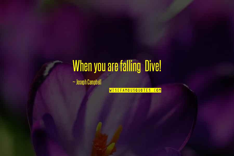 Dive Quotes By Joseph Campbell: When you are falling Dive!