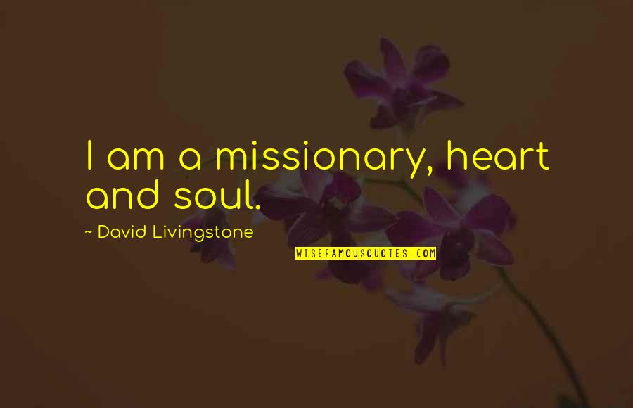 Dive Too Deep Quotes By David Livingstone: I am a missionary, heart and soul.