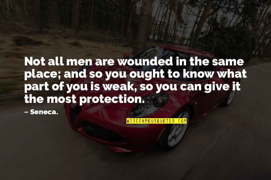 Divergent Initiates Quotes By Seneca.: Not all men are wounded in the same