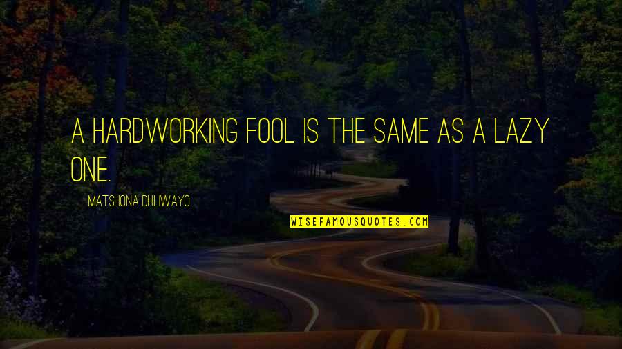 Divergent Stiff Quotes By Matshona Dhliwayo: A hardworking fool is the same as a Divergent Stiff Quotes By Matshona Dhliwayo: A hardworking fool is the same as a