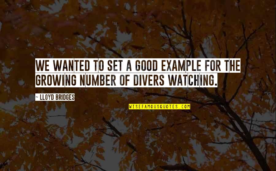 Divers Quotes By Lloyd Bridges: We wanted to set a good example for