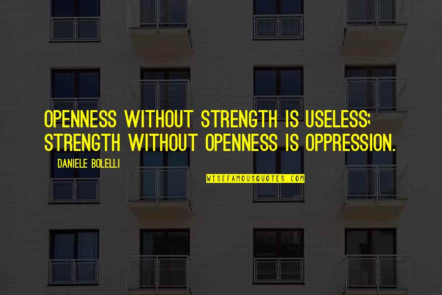 Diversamente Abili Quotes By Daniele Bolelli: Openness without strength is useless; strength without openness