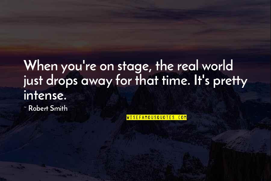 Diversion Love Quotes By Robert Smith: When you're on stage, the real world just