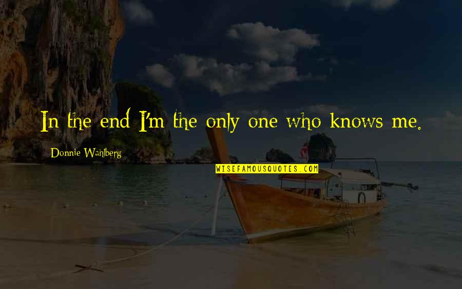 Diversity And Education Quotes By Donnie Wahlberg: In the end I'm the only one who Diversity And Education Quotes By Donnie Wahlberg: In the end I'm the only one who