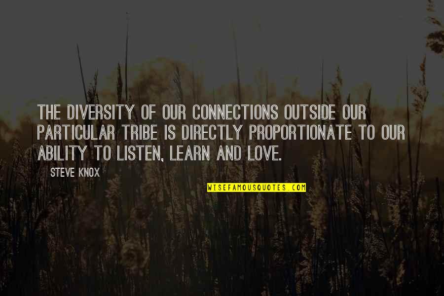 Diversity And Love Quotes By Steve Knox: The diversity of our connections outside our particular