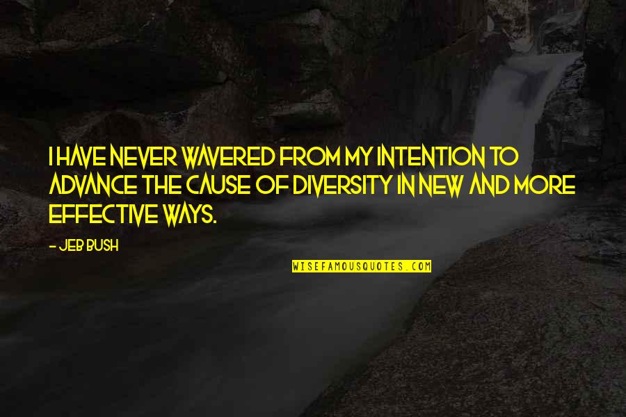 Diversity In The Us Quotes By Jeb Bush: I have never wavered from my intention to